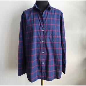 NWT Anthropologie GRAYSON The Hero Grace Navy Red Plaid Button Down Shirt 5 XL